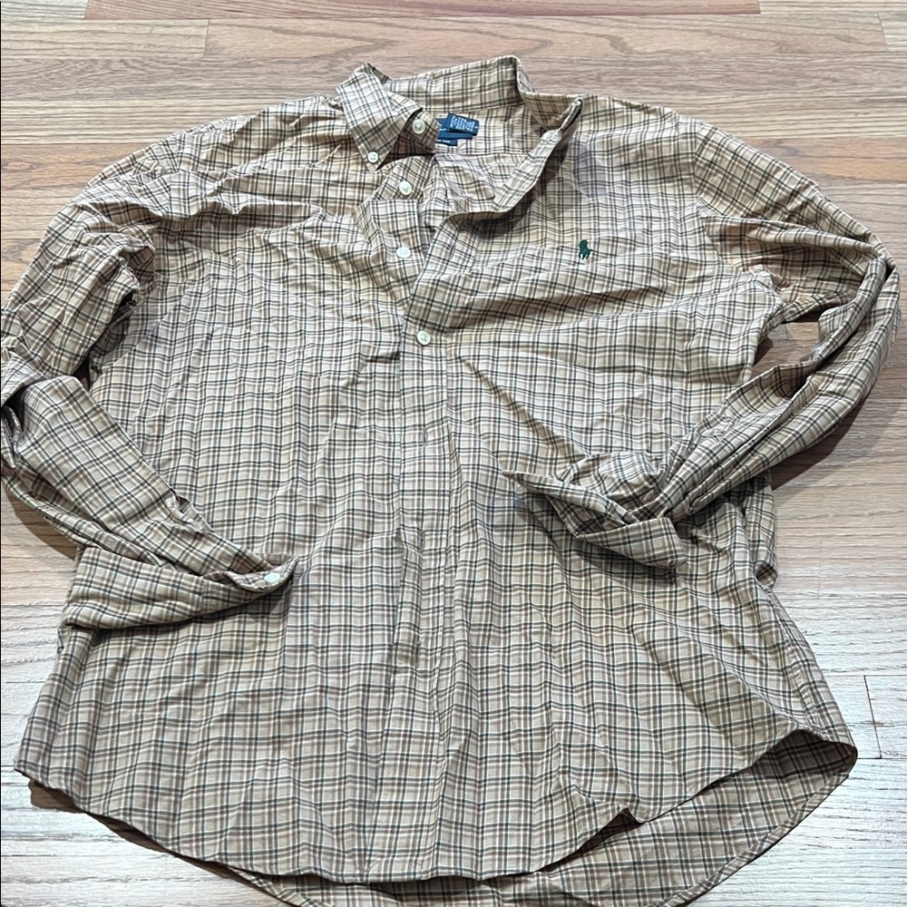 Polo by Ralph Lauren Tan Plaid Button-Down Shirt
